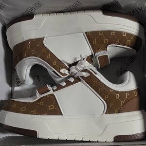 Brown and White Men's Sneakers